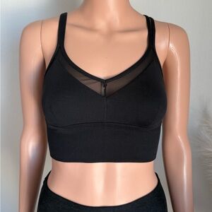 Alo Black Mesh Detail Sports Bra